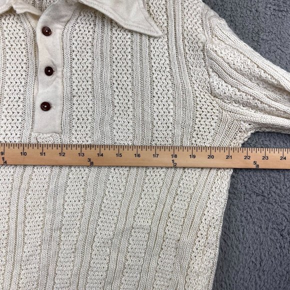 Vintage 50s 60s Cable Knit Stitch Sweater by Damon size L - Picture 6 of 9